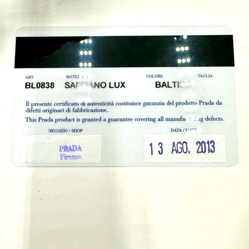 Auth Prada Small Baltic Blue Saffiano Lux Leather 2way Top Handle Promenade Bag - Picture 16 of 16